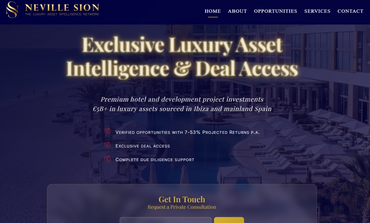 Neville Sion website screenshot